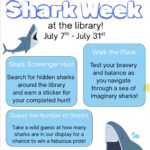 Come celebrate Shark Week at the Edmondson Memorial Library! July 7th - 31st! Shark Scavenger Hunt: Search for hidden sharks around the library and earn a sticker for your completed hunt! Walk the Plank: Test your bravery as you navigate through a sea of imaginary sharks! Guess the Number of Sharks: Take a wild guess at how many sharks are in our display for a chance to win a fabulous prize! Be sure to check out our books about sharks to learn some cool facts!
