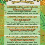 Pontotoc County Library "Unearth a Story" Summer Reading 2026 Wednesday, May 27 at 10 and Wednesdays in June at 10 AM. Wednesday, May 27 - Dinosaur Discovery: Explore fossils, replica dinosaur bones, and unearth the past with Dr. Julie Retrum. Wednesday, June 3 -Life on the Farm: Learn about farm life and meet chickens and rabbits with MSU's Extension Agent, Laura Reed. Wednesday, June 10 - Archaeology Show and Tell: Discover cultural artifacts with a presentation from the Chickasaw Nation. Wednesday, June 17 - Tall Tales and Tiny Heroes: Join us for a fun and engaging puppet show with Ed May and the Runaway Puppet Theater. Wednesday, June 24 - Story Time with a Therapy Dog: Enjoy a story and meet a therapy dog and team member from from Lee County's "Love on a Leash".